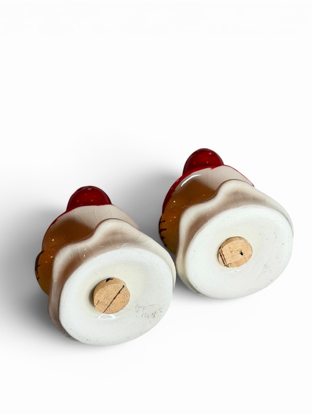 Vintage Red Hood Salt and Pepper Shakers - Floral Ceramic Set - Picture 5 of 6